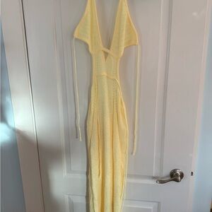 SHEIN Light Yellow Backless Dress
